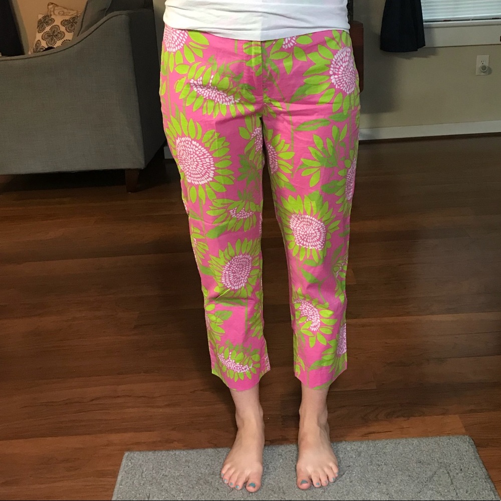 EUC Lilly Pulitzer Vintage Floral Crop Pant HTF - Picture 5 of 9